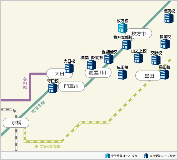 京阪沿線 所在地Map